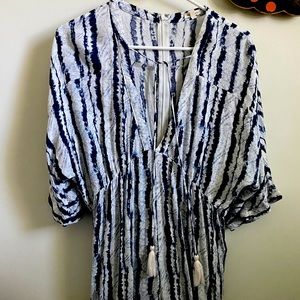 Blue/white striped Romper